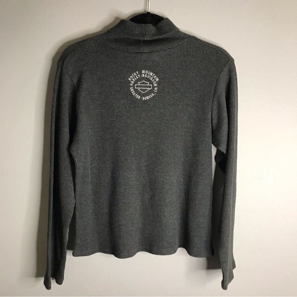 Women’s Harley Davidson embroidered Waffle Knit Long Sleeve Turtle Mock Neck Lg - Picture 4 of 10